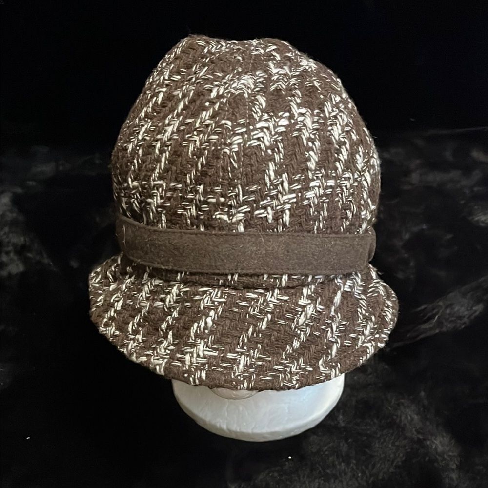 Jeanne Simmons Brown and Cream Tweed Hat